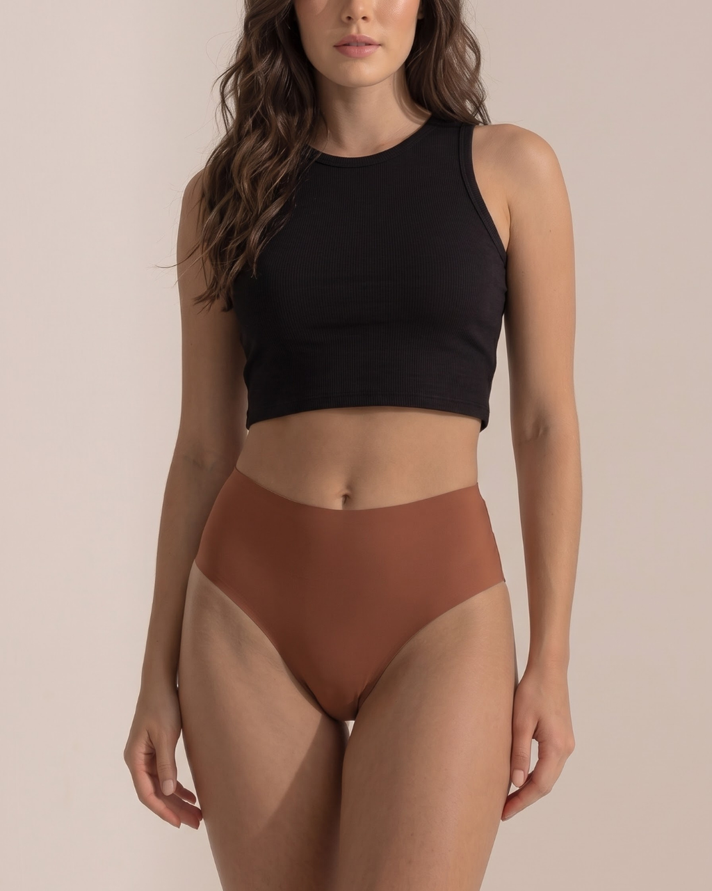 Calcinha culotte sem costura cor terracota, microfibra de poliamida macia, Segunda Pele ELLEVE | ELLEVE, loja oficial uselleve.com